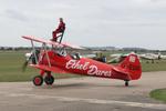 G-EDII @ EGSU - G-EDII 1942 Boeing E75 Kaydet Duxford  - by PhilR