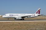 A7-AHL @ LMML - Qatar Airways Airbus A320-232 reg A7-AHL in One World livery taxying out for departure from Malta to Doha. - by raymond