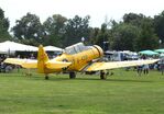D-FATE @ EDOI - Canadian Car & Foundry (CCF) Harvard Mk4 (North American T-6) at Bienenfarm airfield during the 2025 Quax Bücker-Treffen (Bücker-Meeting) and Vintage Aerobatic World Championships
