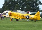D-FATE @ EDOI - Canadian Car & Foundry (CCF) Harvard Mk4 (North American T-6) at Bienenfarm airfield during the 2025 Quax Bücker-Treffen (Bücker-Meeting) and Vintage Aerobatic World Championships