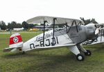 D-EJJI @ EDOI - Bücker Bü 133C Jungmeister (rebuilt by Bitz) at Bienenfarm airfield during the 2025 Quax Bücker-Treffen (Bücker-Meeting) and Vintage Aerobatic World Championships - by Ingo Warnecke