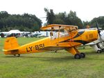 LY-BSI @ EDOI - Serwis Samolotów Historycznych (SSH, Historic Aircraft Services) T-131PA Jungmann at Bienenfarm airfield during the 2025 Quax Bücker-Treffen (Bücker-Meeting) and Vintage Aerobatic World Championships