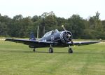 D-FSIX @ EDOI - Canadian Car & Foundry (CCF) Harvard Mk4 (North American T-6) at Bienenfarm airfield during the 2025 Quax Bücker-Treffen (Bücker-Meeting) and Vintage Aerobatic World Championships - by Ingo Warnecke
