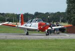 N7041U @ EDOI - Beechcraft T-34B Mentor at Bienenfarm airfield during the 2025 Quax Bücker-Treffen (Bücker-Meeting) and Vintage Aerobatic World Championships - by Ingo Warnecke