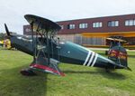 SP-YBK @ EDOI - Janusz Karasiewicz SSH T-131 conversion to Bü 133PA Jungmeister with LOM M337 inline engine at Bienenfarm airfield during the 2025 Quax Bücker-Treffen (Bücker-Meeting) and Vintage Aerobatic World Championships - by Ingo Warnecke