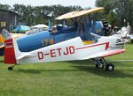 D-ETJD @ EDOI - Druine (Stark) D.31D-1 Turbulent at Bienenfarm airfield during the 2025 Quax Bücker-Treffen (Bücker-Meeting) and Vintage Aerobatic World Championships