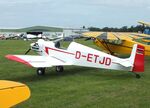 D-ETJD @ EDOI - Druine (Stark) D.31D-1 Turbulent at Bienenfarm airfield during the 2025 Quax Bücker-Treffen (Bücker-Meeting) and Vintage Aerobatic World Championships