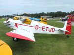 D-ETJD @ EDOI - Druine (Stark) D.31D-1 Turbulent at Bienenfarm airfield during the 2025 Quax Bücker-Treffen (Bücker-Meeting) and Vintage Aerobatic World Championships
