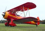 D-EMDV @ EDOI - Boeing (Stearman) PT-13D Kaydet / E75N1 at Bienenfarm airfield during the 2025 Quax Bücker-Treffen (Bücker-Meeting) and Vintage Aerobatic World Championships - by Ingo Warnecke