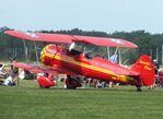D-EMDV @ EDOI - Boeing (Stearman) PT-13D Kaydet / E75N1 at Bienenfarm airfield during the 2025 Quax Bücker-Treffen (Bücker-Meeting) and Vintage Aerobatic World Championships - by Ingo Warnecke