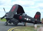 D-FCOR @ EDGS - Vought F4U-5NL Corsair at the 2025 Flughafenfest (airport open day) at Siegerlandflughafen (Siegerland airport), Burbach - by Ingo Warnecke