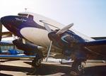 N596AR @ KSMO - N596AR 1942 DC3 Santa Monica 04.92(2) - by PhilR