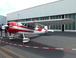 N3446V @ EDGS - Cessna 195A at the 2025 Flughafenfest (airport open day) at Siegerlandflughafen (Siegerland airport), Burbach - by Ingo Warnecke