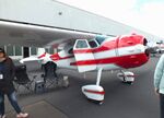 N3446V @ EDGS - Cessna 195A at the 2025 Flughafenfest (airport open day) at Siegerlandflughafen (Siegerland airport), Burbach - by Ingo Warnecke