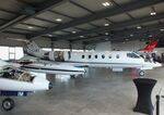 D-CJEI @ EDGS - Gates Learjet 35A, undergoing maintenance at Siegerlandflughafen (Siegerland airport), Burbach during the 2025 Flughafenfest (airport open day) - by Ingo Warnecke
