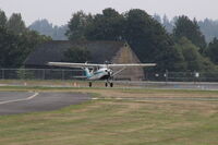 N4200F @ S43 - Harvey Field Snohomish with old barn behind - by Mark R Peterson