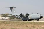 14-0013 @ LMML - Airbus A400M Atlas  reg 14-0013 of Turkish Air Force taxing down the runway to line up RW31 for departure from Malta. - by raymond