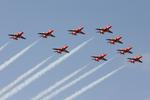 XX295 @ LMML - Red Arrows Aerbatic Team making a flypast over the airfield in Malta on arriving to participate in the Malta International Airshow 2025. - by raymond