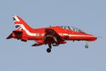 XX219 @ LMML - Hawker Siddeley Hawk T.1A reg XX219 of the Red Arrows about to land on RW13 on arrival in Malta. - by raymond