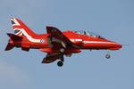 XX221 @ LMML - Hawker Siddeley Hawk T.1A reg XX221 of the Red Arrows arriving in Malta. - by raymond