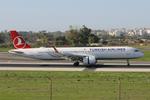 TC-LSJ @ LMML - Turkish Airlines Airbus A321-271NX reg TC-LSJ in reverse thrust after landing in Malta from IST. - by raymond