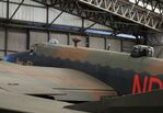 BAPC449 - Handley Page Halifax III (composite airframe, parts from HR792, JP158, LW687, TG536) displayed as RAF LV907 'NP F' on port side and as FAFL LL553 'O H7' of FAFL on starboard side, at the Yorkshire Air Museum, Elvington