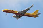 OE-LNL @ LMML - Boeing 757-223F of DHL Austria reg OE-LNL on long finals for RW13 Malta. - by raymond