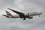 A6-EWF @ LMML - Boeing 777-21H/LR of Emirates Airlines reg A6-EWF on final approach for RW13 landing in Malta from Larnaca. - by raymond
