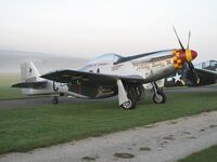 F-AZSB @ EDST - North American P-51D Mustang F-AZSB in the morning dew at Hahnweide Airfield during OTT 2019 - by Ingo Frerichs