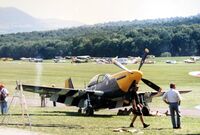 G-BTCD @ EDST - P-51D Mustang G-BTCD of OFMC at Hahnweide OTT 1999
from a paper print - by Ingo Frerichs
