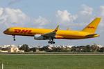 OE-LNK @ LMML - DHL Austria Boeing 757-223F reg OE-LNK on very short finals for RW31 landing in Malta. - by raymond