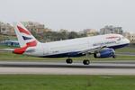 G-DBCH @ LMML - British Airways Airbus A319-131 reg G-DBCH rotating RW13 departing from Malta after receiving maintenance by LT Malta. - by raymond
