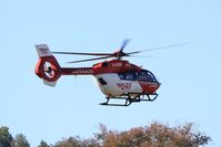 D-HDSK - DRF Helicopter D-HDSK takes off near Karlsruhe, now upgraded and equipped with a 5-blade rotor. (H145 D3) - by Ingo Frerichs