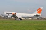 TF-AMP @ LMML - Boeing 747-481/BCF of Magma Aviation burning it's rubber on RW31 landing in Malta from Liege. - by raymond