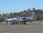 N414LM @ POC - Parked by admin Bldg - by Helicopterfriend