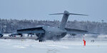 ZZ171 @ KPSM - ASCOT6216 touches down RW34 blasting snow off the edges - by Topgunphotography