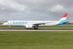 LX-LEB @ LMML - Embraer E-195 reg LX-LEB of Luxair taxiing out for RW31, departing Malta. - by raymond