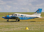 D-GJPF @ LFBH - Arriving from flight and parked on the grass... - by Shunn311