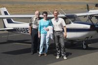 N1491E @ KRHV - Pilot Keith with Roy and Millie at KRHV Reid-Hillview Airport posing with Cessna N1491E - by J.D. Formerly with Inbound Aviation