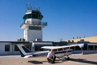 N1491E @ KMHV - Pilot Keith at KMHV Airport Mojave CA posing with Cessna N1491E - by Millie H