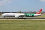 TC-LJH @ LMML - Boeing 777-3F2/ER reg TC-LJH in special BIO Livery for Turkish Airlines on rotation RW13 departing for Istanbul. - by raymond