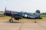 OE-EAS @ EGSU - OE-EAS (96995 USN) 1945 Vought F4U-4 Corsair Red Bull Flying Legends Duxford 