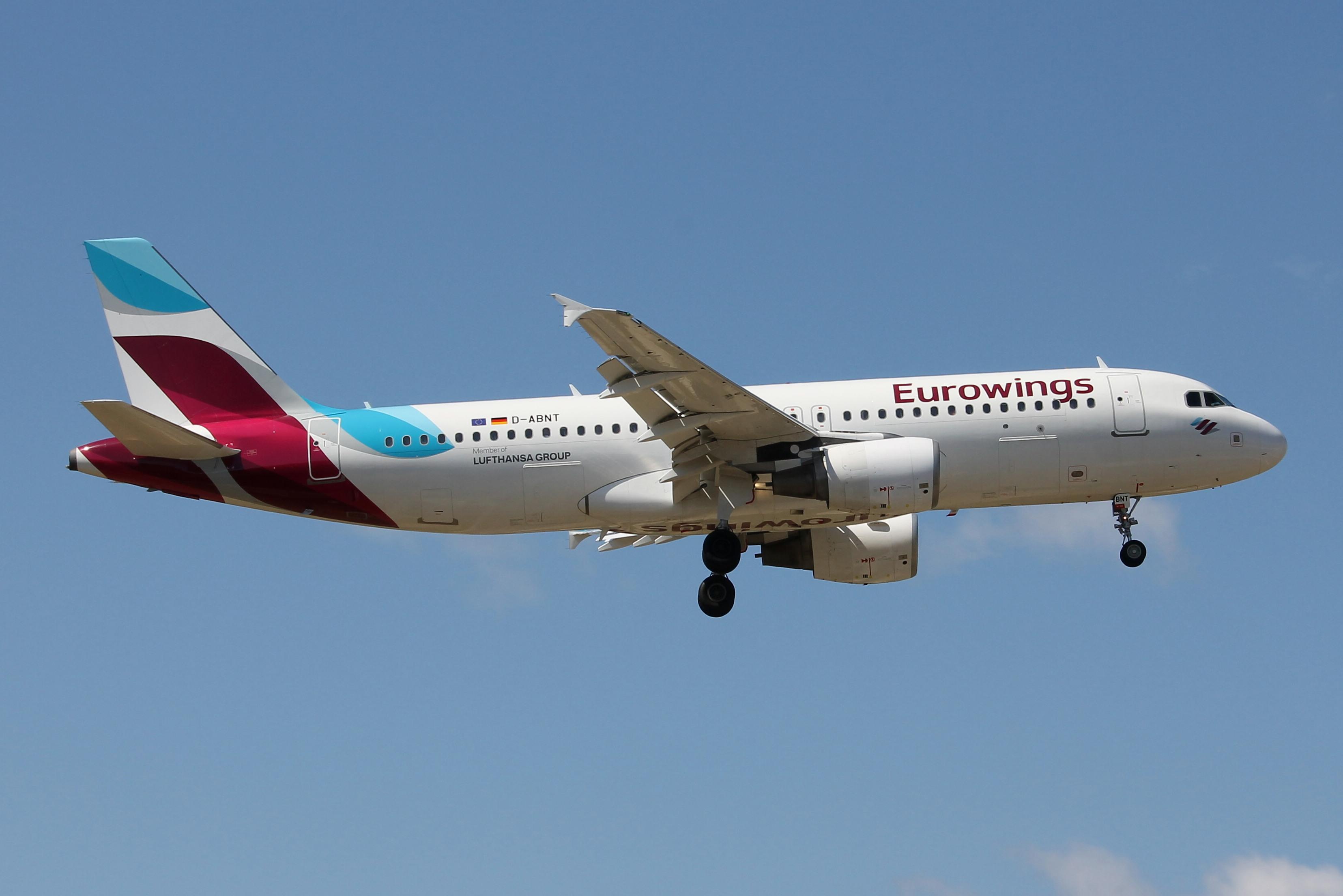 D-ABNT @ LMML - Eurowings Airbus A320-214 reg D-ABNT landing in Malta RW13. - by raymond