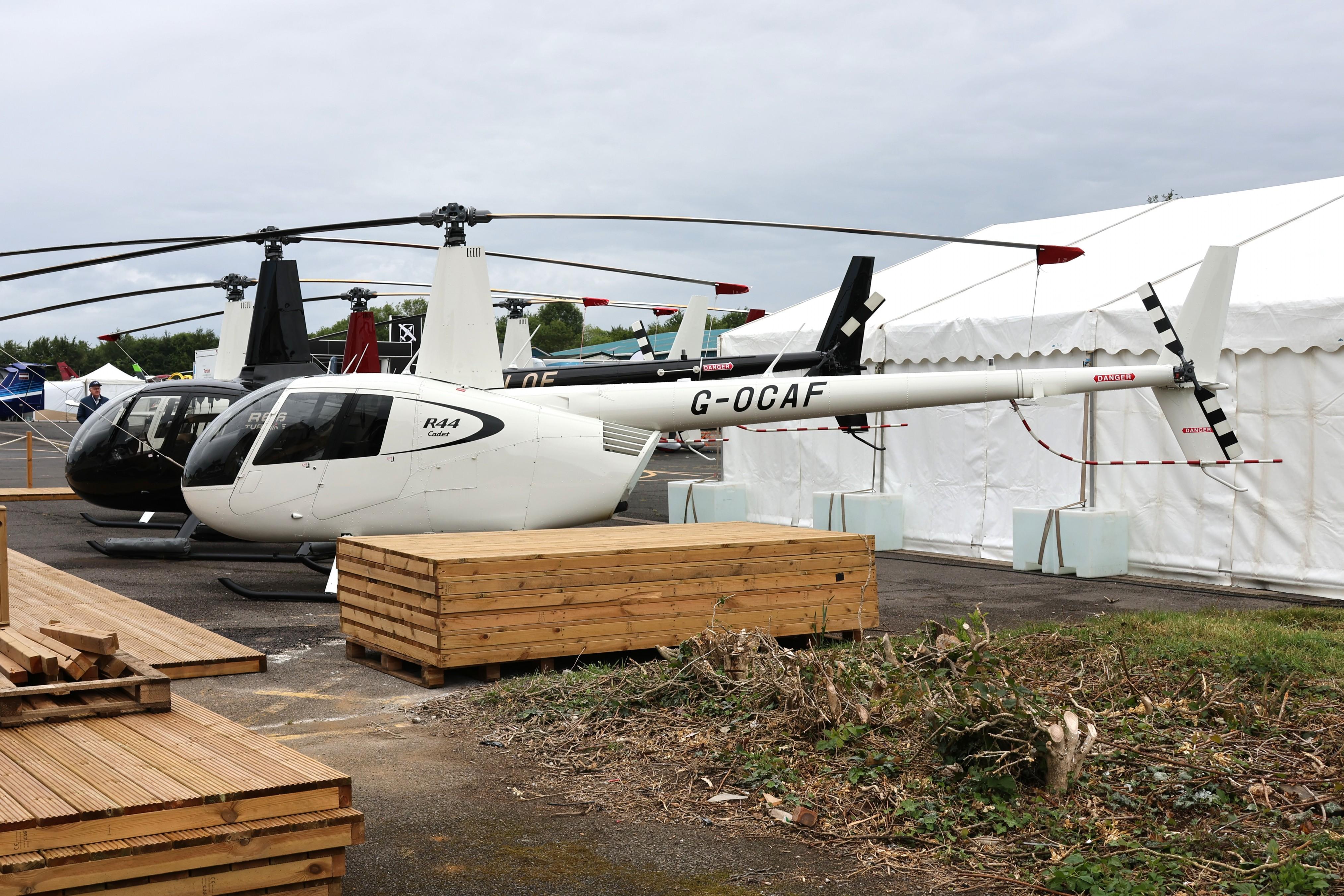 G-OCAF @ EGTB - G-OCAF 2018 Robinson R44 Cadet Private Flyer Fest Booker 
 - by PhilR