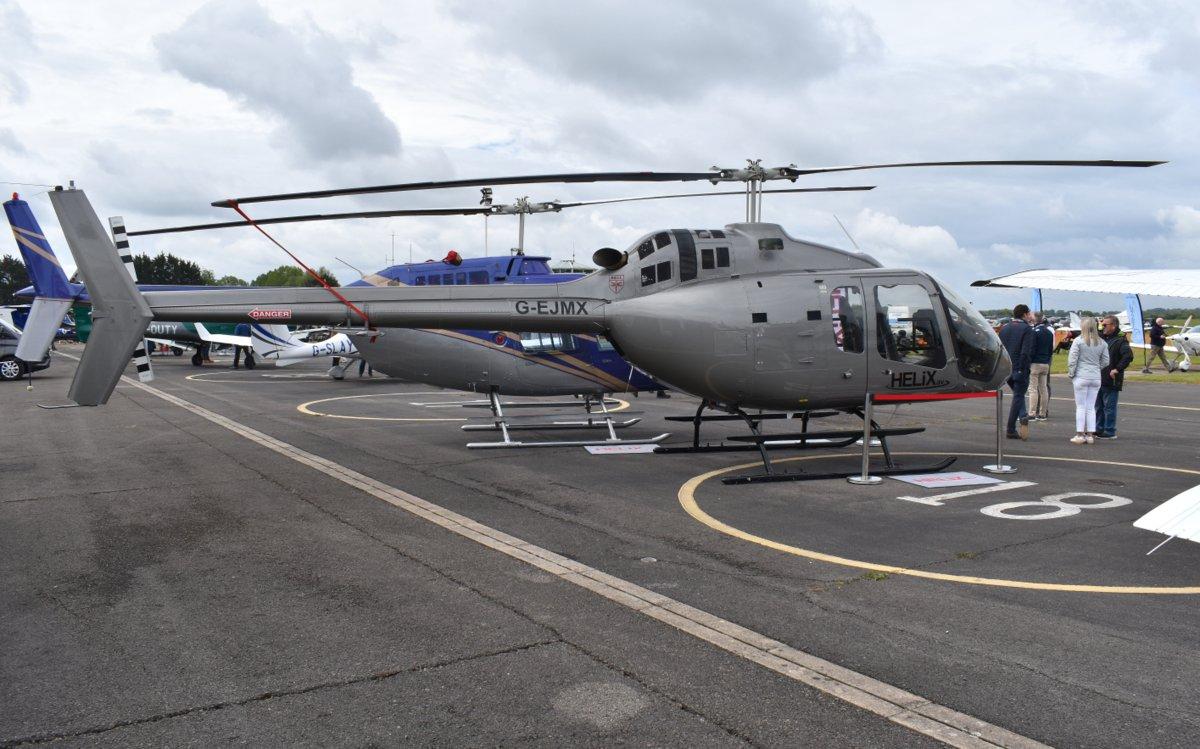 G-EJMX @ EGTB - Bell 505 Jet Ranger X at Wycombe Air Park.  - by moxy