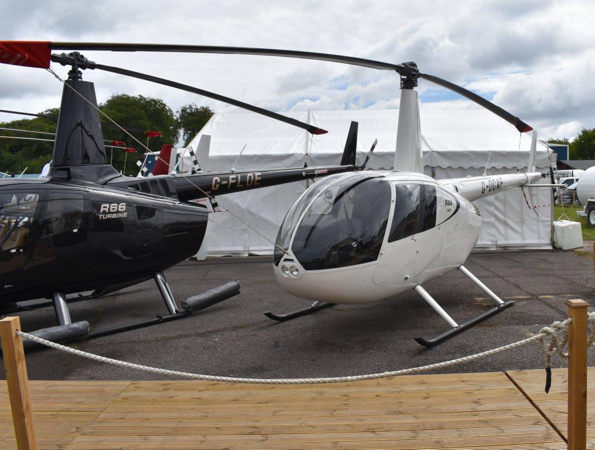 G-OCAF @ EGTB - Robinson R44 Cadet at Wycombe Air Park. - by moxy