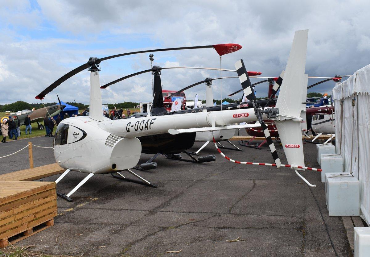 G-OCAF @ EGTB - Robinson R44 Cadet at Wycombe Air Park. - by moxy