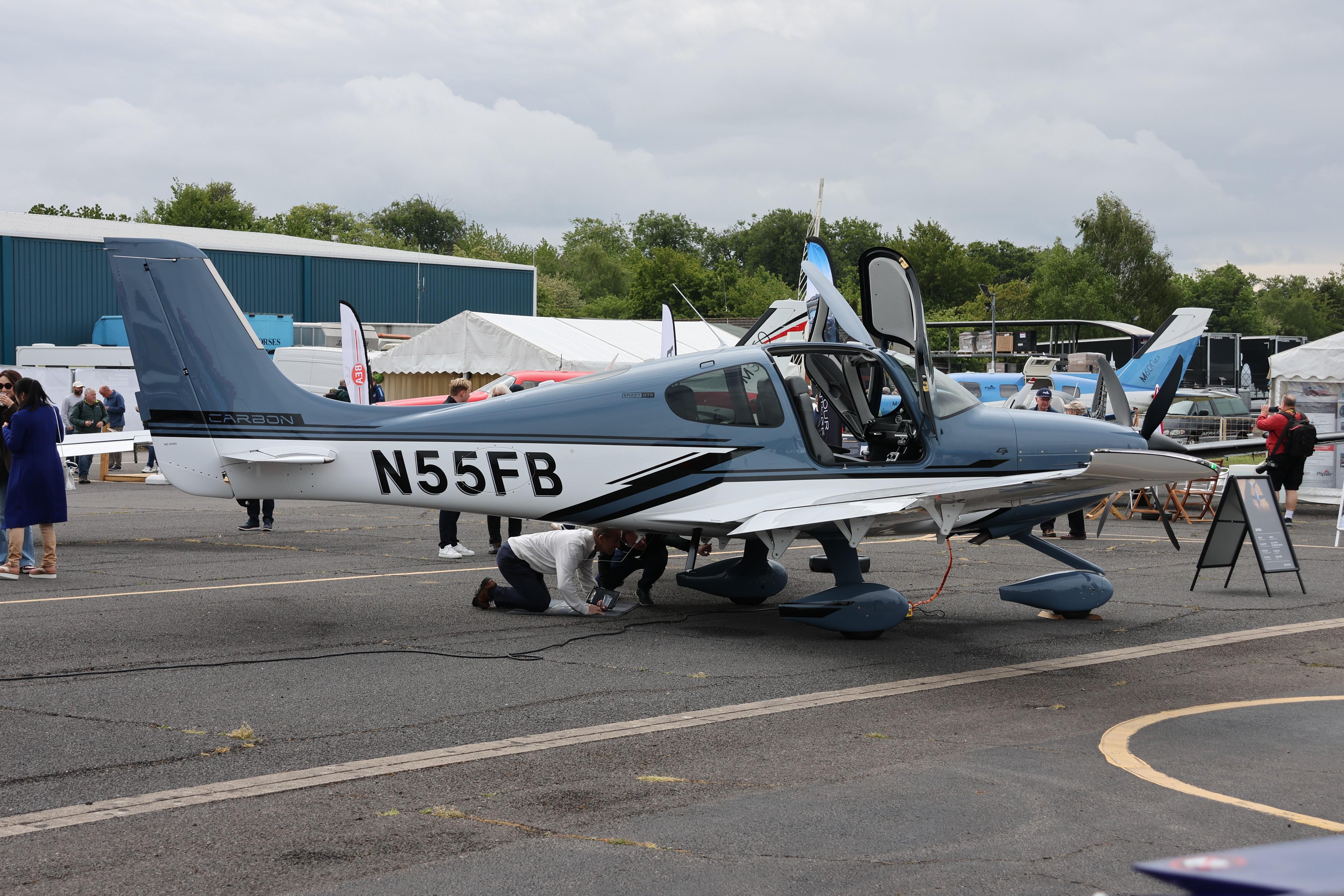 N55FB @ EGTB - N407PB 2026 Cirrus SR22T Private Flyer Fest Booker 
 - by PhilR
