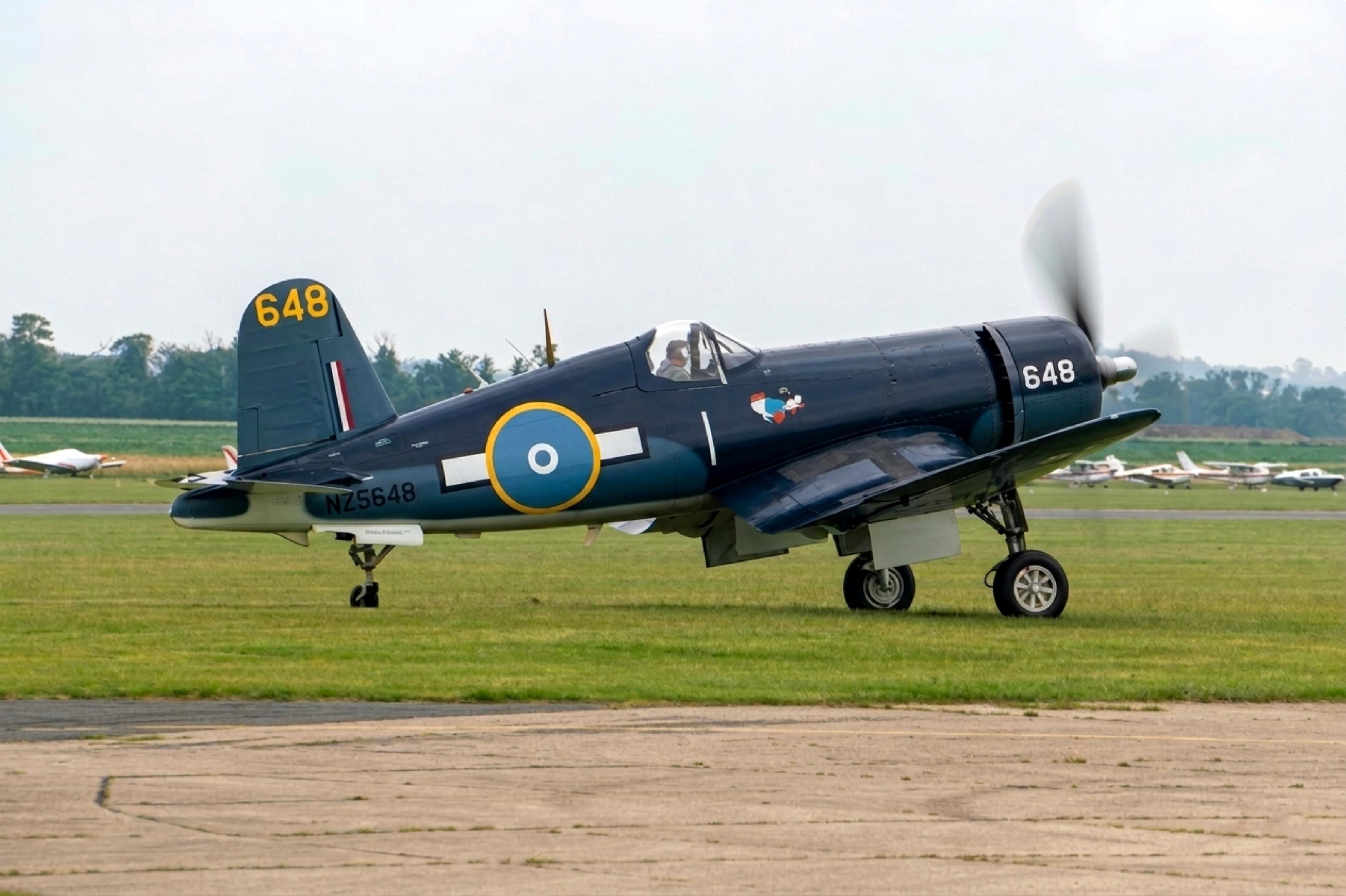 NZ5648 @ EGSU - NZ5648 (88391, ZK-COR, G-BXUL) 1945 Goodyear FG-1D Corsair RNZAF Duxford  - by PhilR