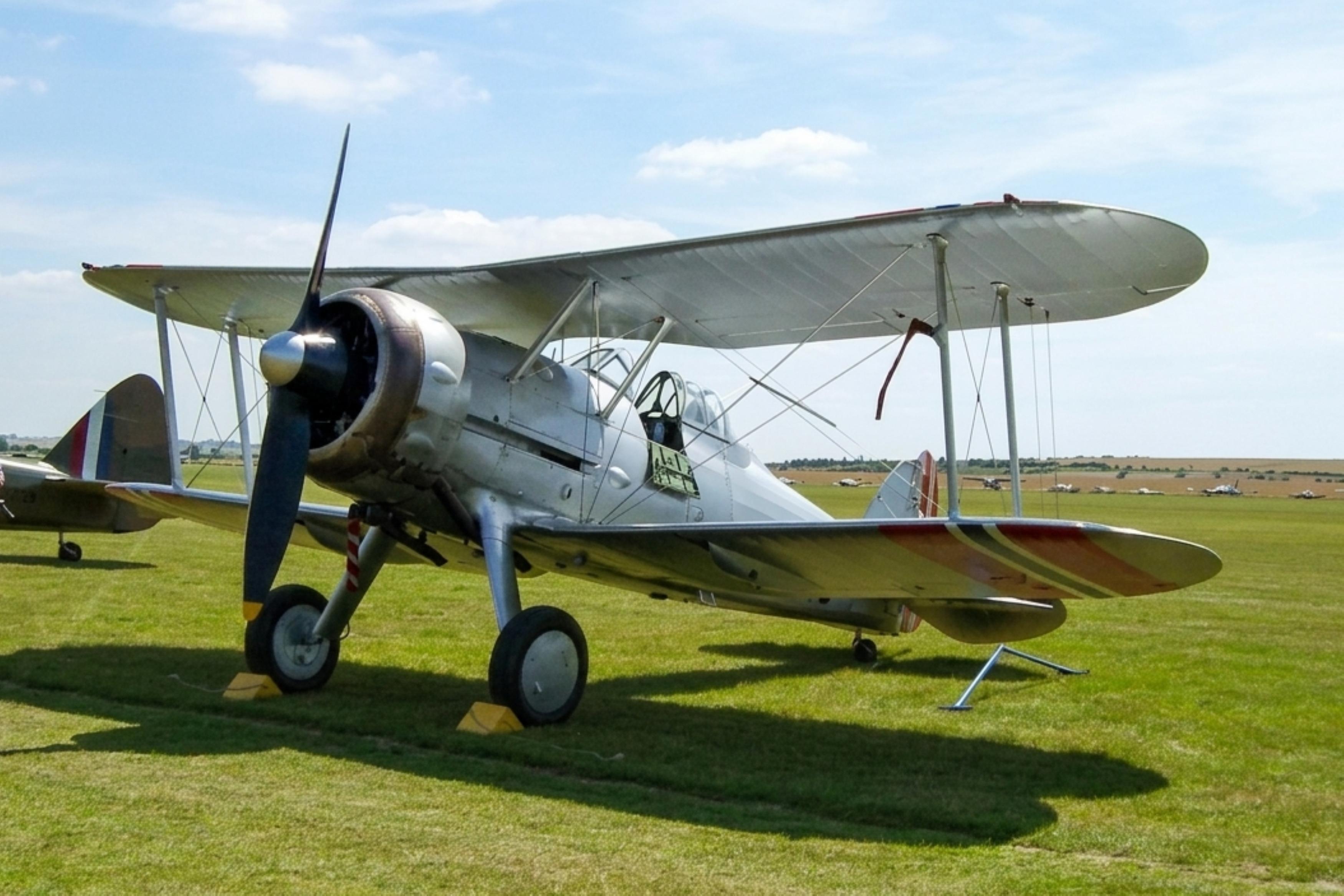 G-AMRK @ EGSU - 427 (G-AMRK) 1937 Gloster Gladiator l RNorwAF Duxford  - by PhilR